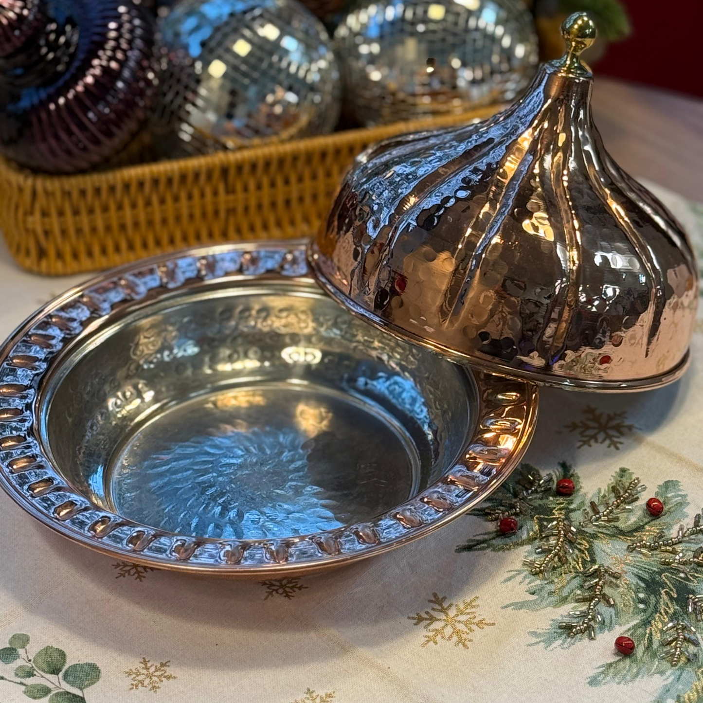 Solid Copper Pan with Lid