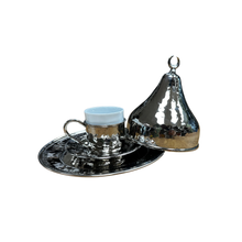 Handmade Solid Copper Table Tray & Turkish Coffee Set for 1 Person